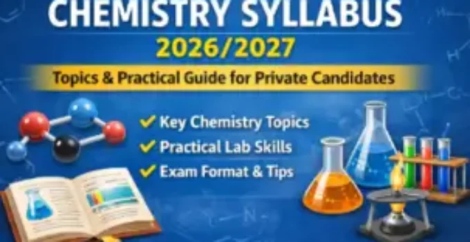 WAEC GCE Chemistry Syllabus 2026/2027 – Complete Topics & Exam Format